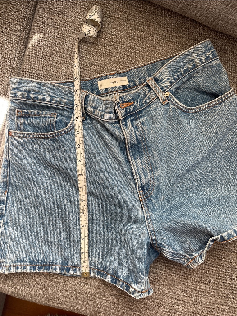 Mango Light Blue High-Waist Denim Shorts - Picture 4 of 5
